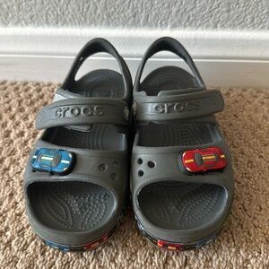 CROCS Size 9 Toddler Boys Sandals with Car Print